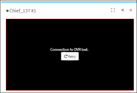 Connection to DVR Lost Message Connection to DVR Lost Message