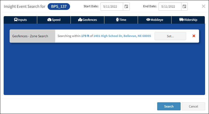 Geofence Zone Search