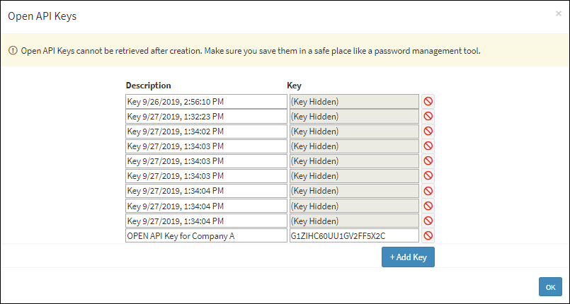 Adding an API Key