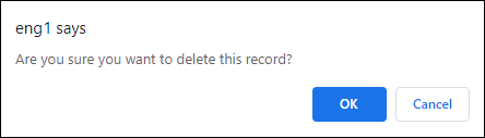 Delete Confirmation Message