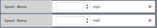 Speed Thresholds Selection Options