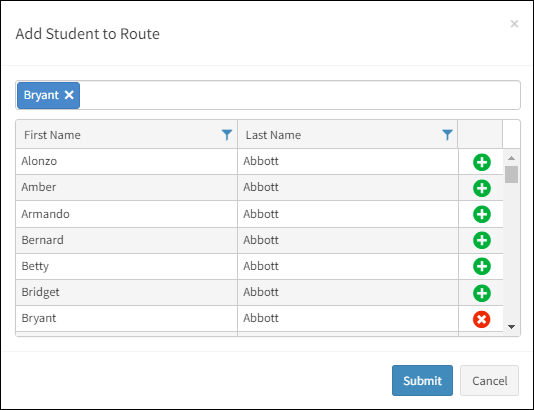 Adding Student to the Route