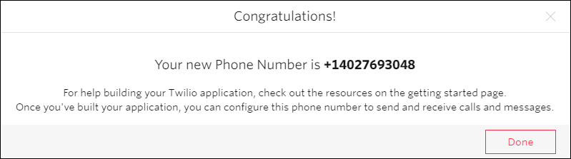 Twilio Phone Number Confirmation