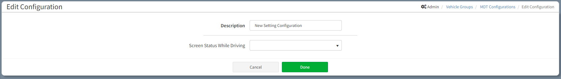 Edit Configuration Window