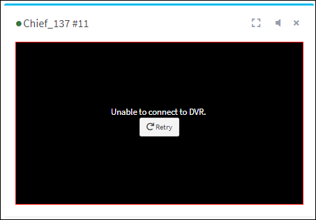 Unable to Connect to DVR Message