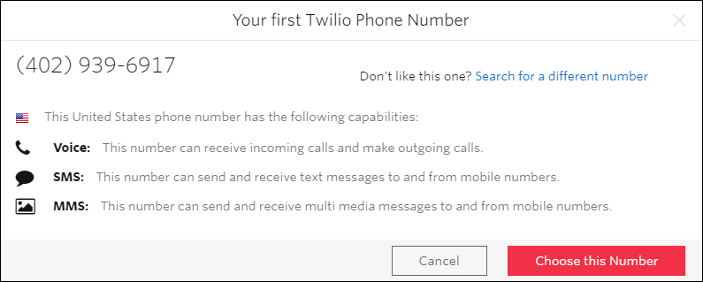 First Twilio Phone Number