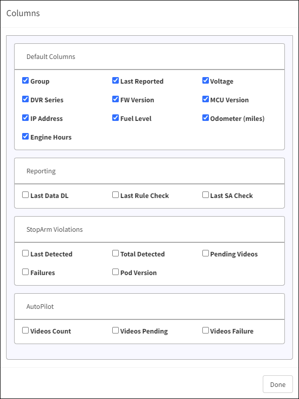 Columns Dialog Box