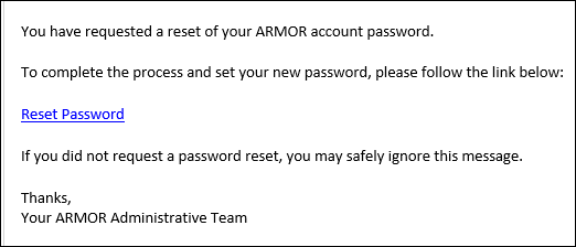 Password Reset Email