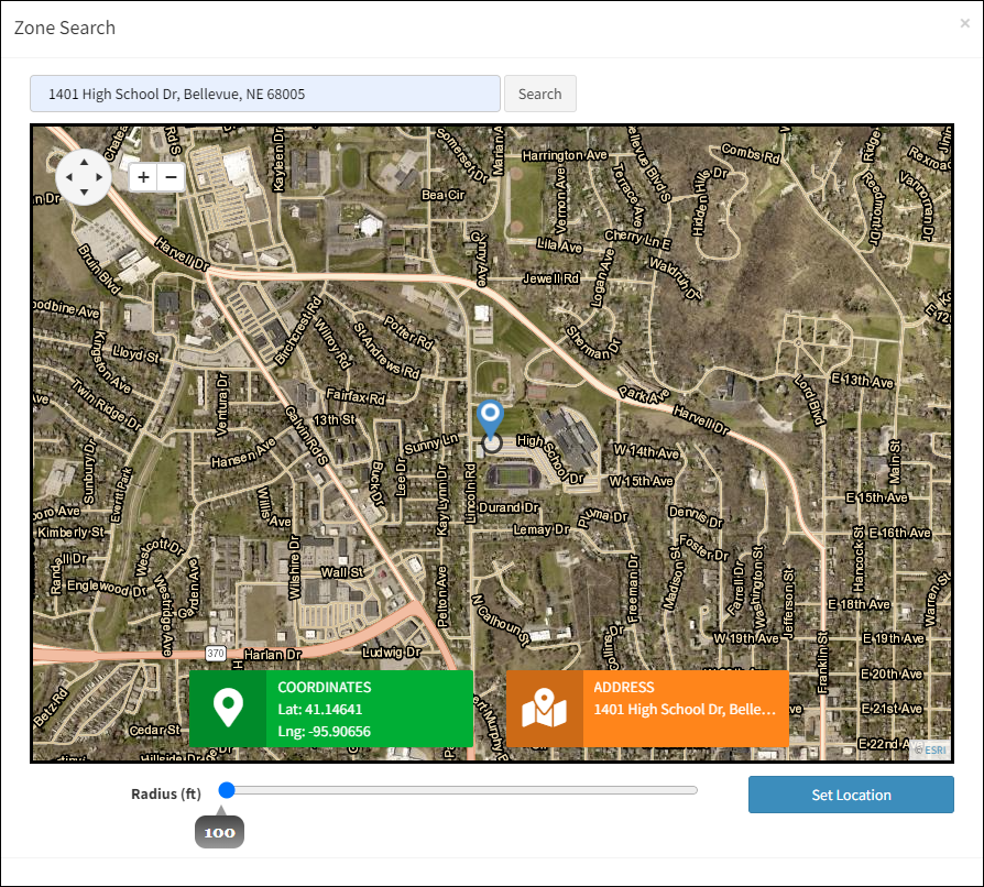 Geofence Zone Search