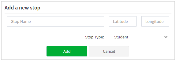 Add a New Stop Dialog Box