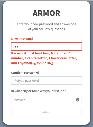 Password Requirements