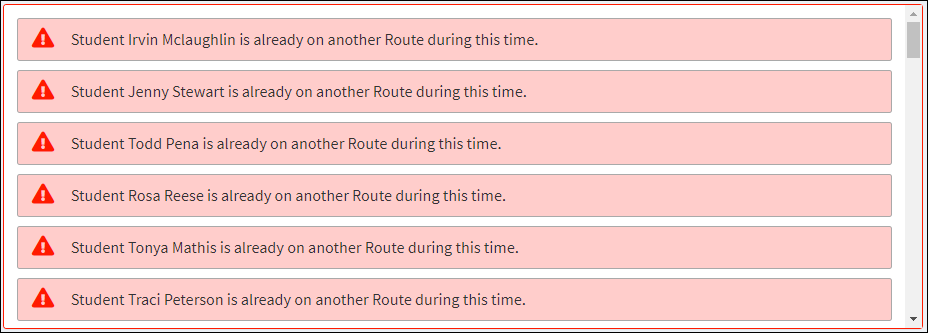 List of Students on Other Routes