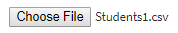 File name next to CSV Choose file button